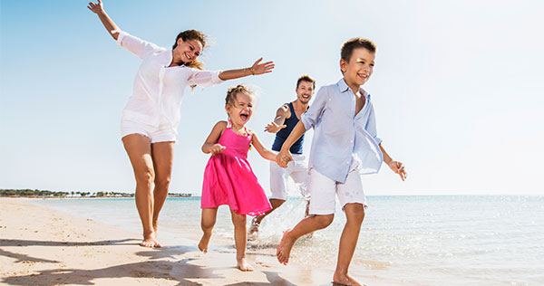 Family on Beach Property